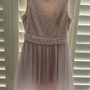 Neutral chiffon/lace dress worn once